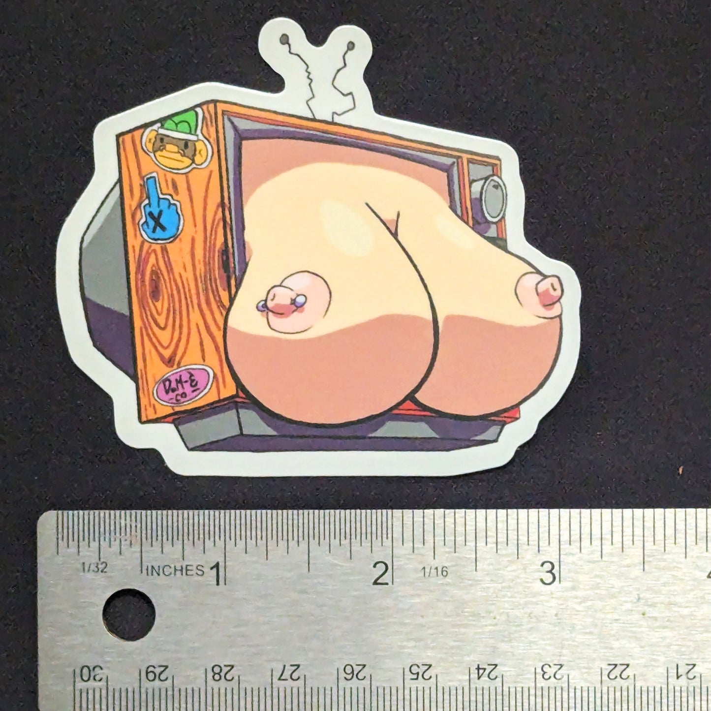Dum-E Co Boob Tube TV Pun Sticker