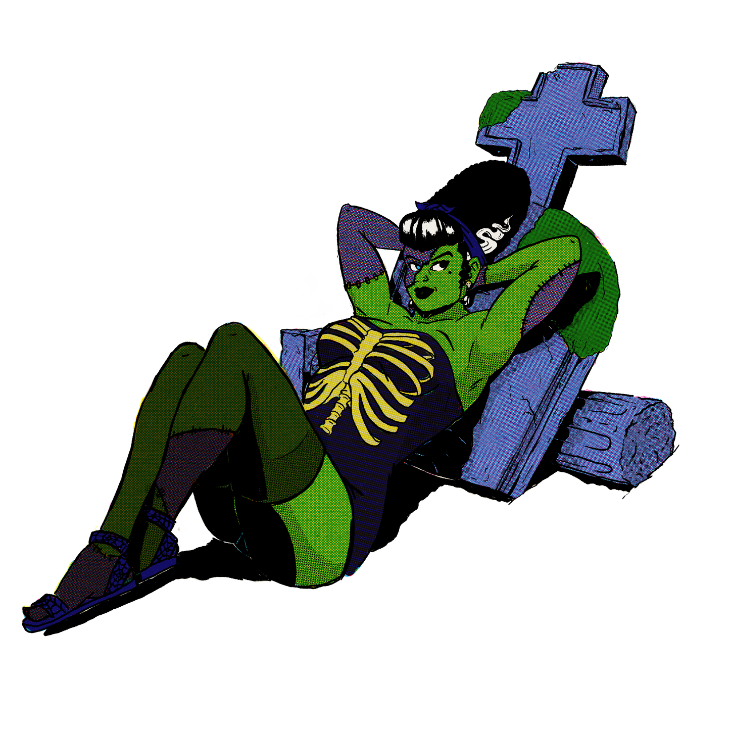 Graveyard Girlfriend Pinup Sticker